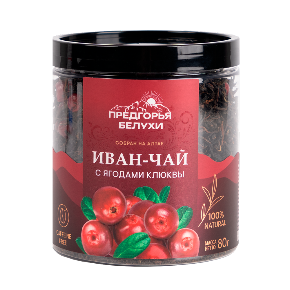 Напиток чайный Иван-чай ферментированный с ягодами клюквы